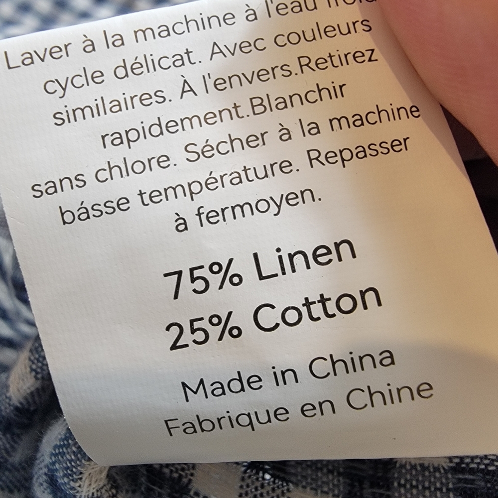 Lintico Caroline Linen Gingham Lagenlook Top Oversized Small NWT - Picture 12 of 16